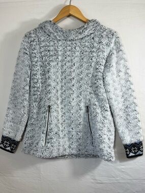 Wooly Bully Heli Pullover Hoodie with a "swirl" or curly faux lamb fur texture